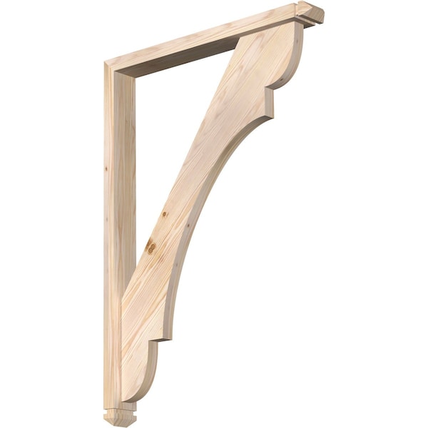 Ekena Millwork Olympic Arts and Crafts Smooth Bracket w/ Offset Brace, Douglas Fir, 3 1/2"W x 28"D x 40"H BKT0402X28X40OLY03SDF - main